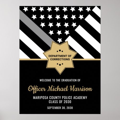 Corrections Officer Graduation Party Silver Line