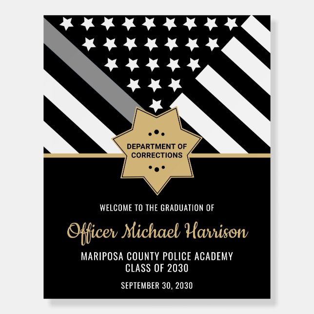 Corrections Officer Graduation Party Welcome Foam Board (Front)