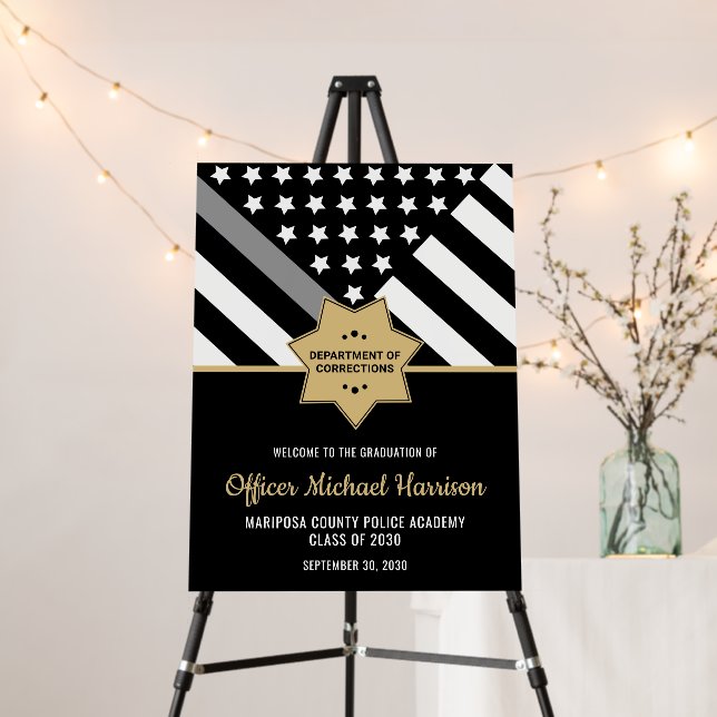 Corrections Officer Graduation Party Welcome Foam Board (In Situ (Stand))