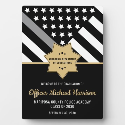 Corrections Officer Graduation Party Welcome Plaque