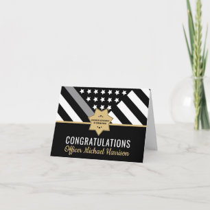 Corrections Officer Graduation Thin Silver Line Card