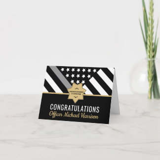 Corrections Officer Graduation Thin Silver Line Card