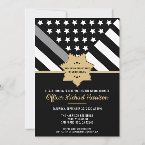 Corrections Officer Law Enforcement Graduation Invitation