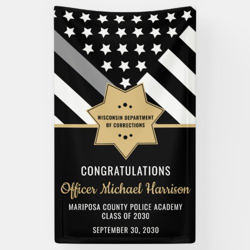 Corrections Officer Police Graduation Party Banner