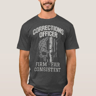Corrections Officer Quote Thin Silver Grey Line T-Shirt