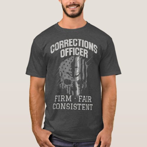 Corrections Officer Quote Thin Silver Grey Line T_Shirt