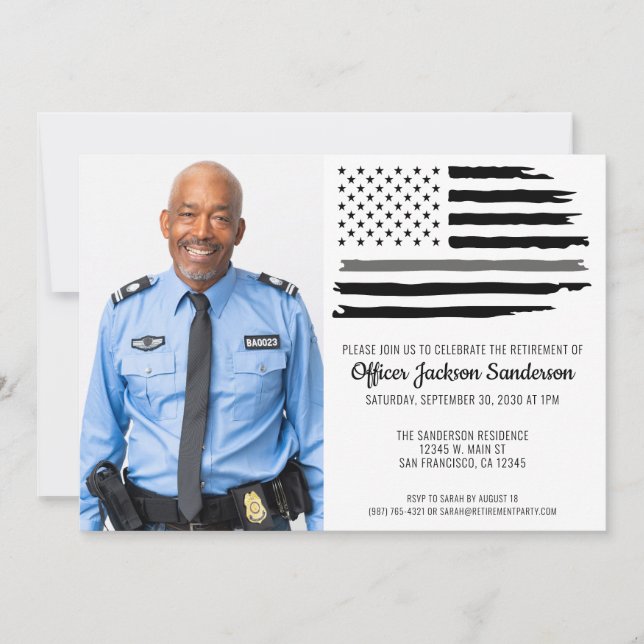 Corrections Officer Retirement Party Photo Invitation (Front)