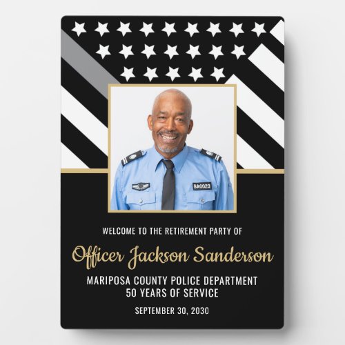 Corrections Officer Retirement Party Photo Welcome Plaque