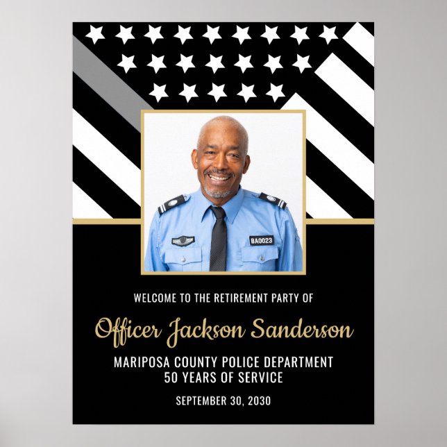 Corrections Officer Retirement Party Photo Welcome Poster (Front)