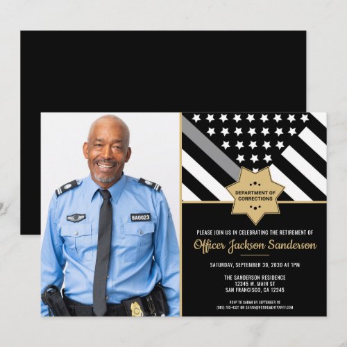 Corrections Officer Retirement Photo Silver Line