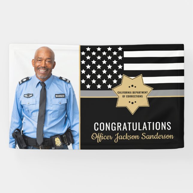 Corrections Officer Retirement Silver Line Photo Banner (Horizontal)