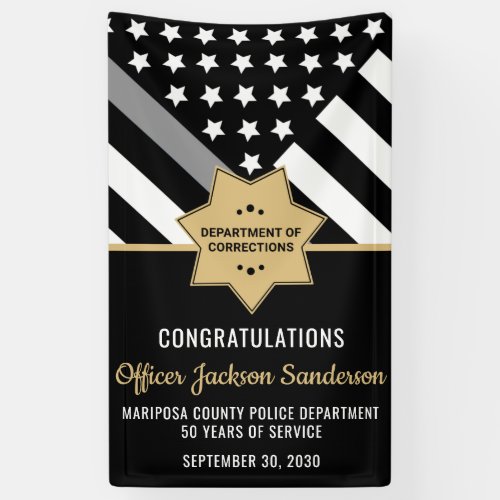 Corrections Officer Retirement Silver Line Welcome Banner