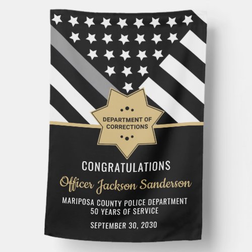 Corrections Officer Retirement Silver Line Welcome House Flag