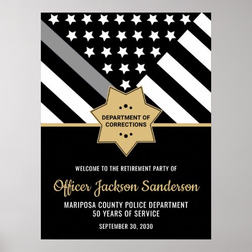 Corrections Officer Retirement Silver Line Welcome Poster