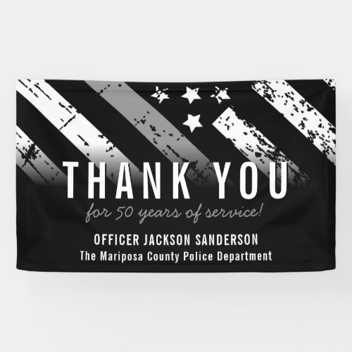 Corrections Officer Retirement Thin Silver Line Banner