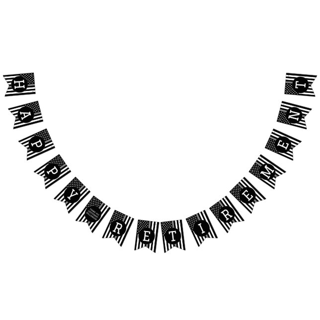 Corrections Officer Retirement Thin Silver Line  Bunting Flags (All)