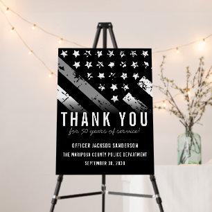 Corrections Officer Retirement Thin Silver Line Foam Board