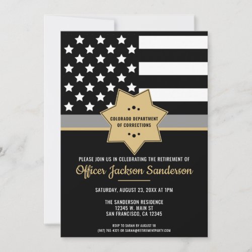 Corrections Officer Retirement Thin Silver Line