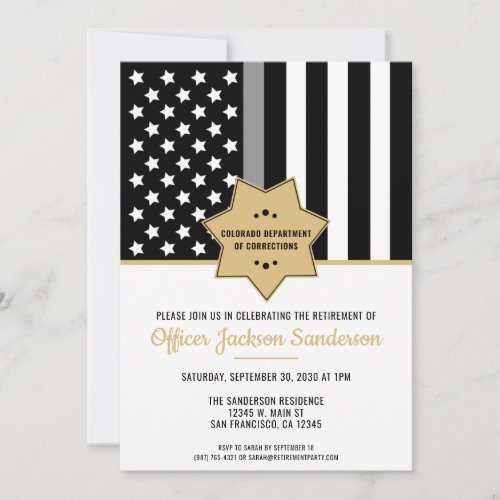 Corrections Officer Retirement Thin Silver Line
