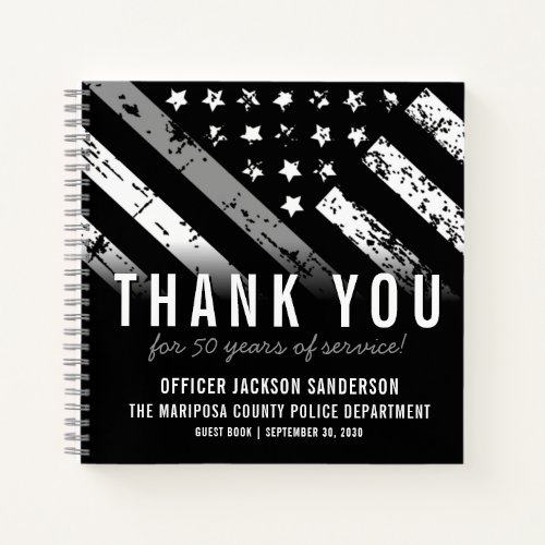 Corrections Officer Silver Line Retirement Guest Notebook
