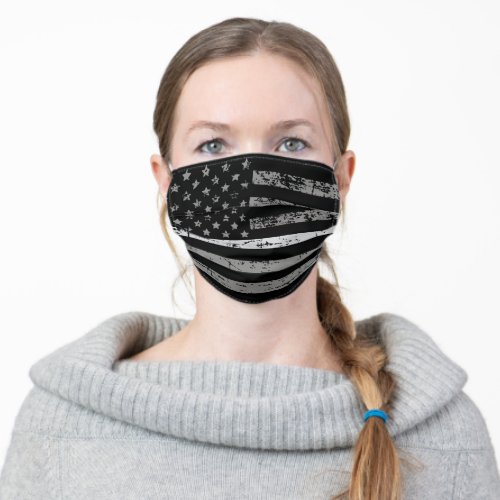 Corrections Officer Thin Grey Line American Flag Adult Cloth Face Mask