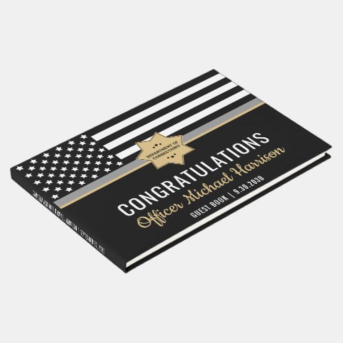 Corrections Officer Thin Silver Line Graduation Guest Book