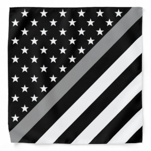 Corrections Thin Gray Line American Flag Bandana