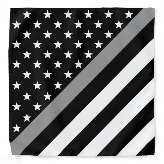 Corrections Thin Gray Line American Flag Bandana (Front)