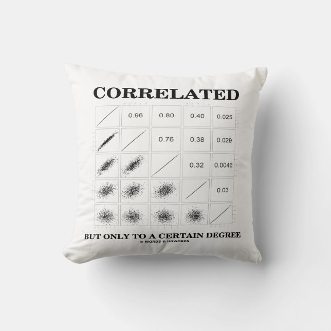 Correlated But Only To A Certain Degree Statistics Throw Pillow (Front)