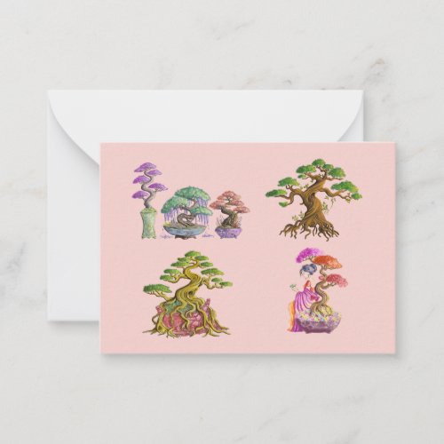 Correspond with bonsai trees note card