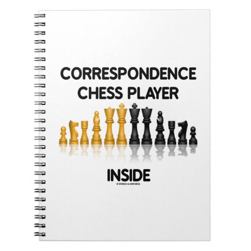 Correspondence Chess Player Inside Chess Set Notebook