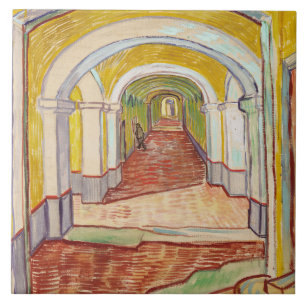 Corridor in the Asylum (by Vincent van Gogh) Ceramic Tile