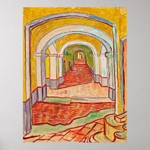 Corridor in the Asylum Van Gogh Retro Masterpiece Poster