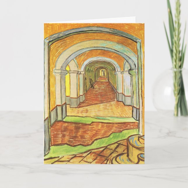 Corridor of Saint Paul Asylum by Vincent van Gogh Card (Front)