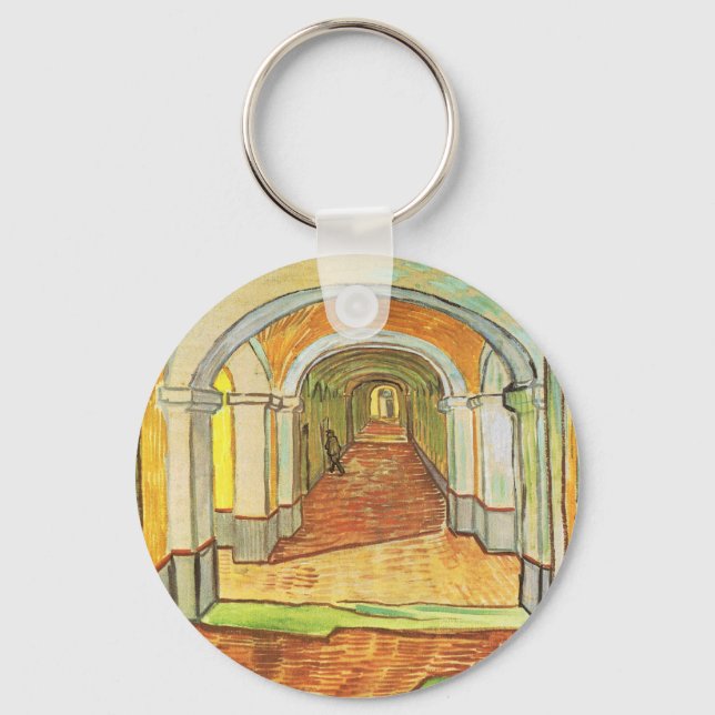 Corridor of Saint Paul Asylum by Vincent van Gogh Keychain (Front)