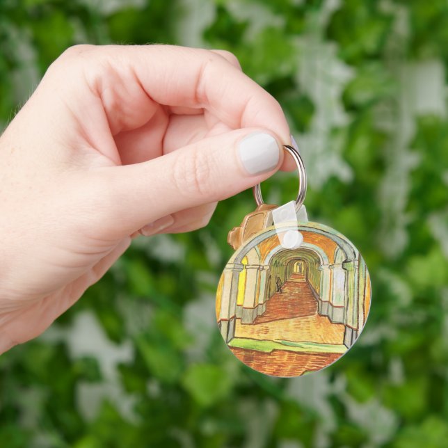 Corridor of Saint Paul Asylum by Vincent van Gogh Keychain (Hand)