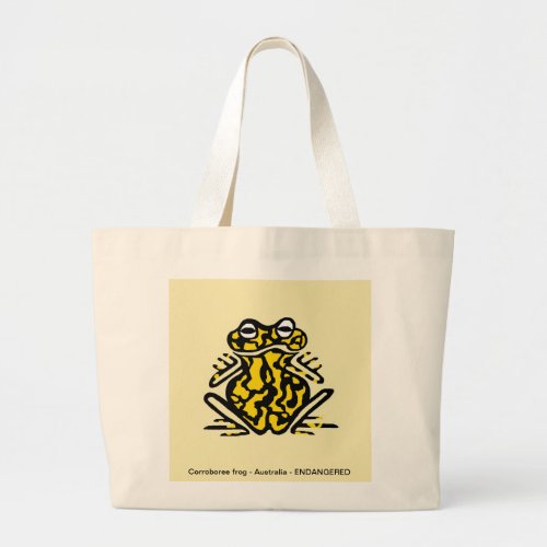  Corroboree Frog  Wildlife warrior _ Yellow  Large Tote Bag