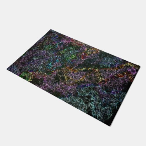 Corroded or destroyed dark colored sponge doormat