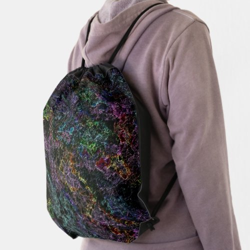 Corroded or destroyed dark colored sponge drawstri drawstring bag