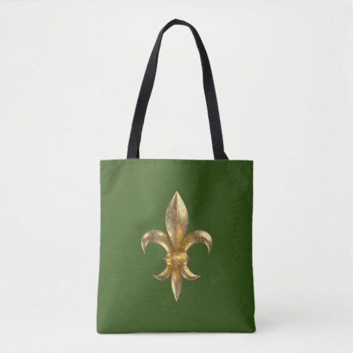 Corroded Shiny Fleur de Lys Tote Bag