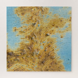 Corroded White Metal: Rust Streaks Texture Jigsaw Puzzle
