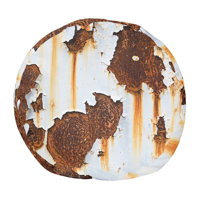 Corroded White Rust Streaks Pouf (Bottom)