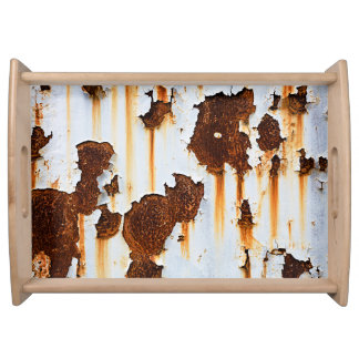 Corroded White Rust Streaks Serving Tray