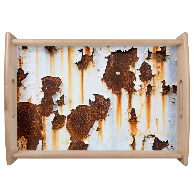Corroded White Rust Streaks Serving Tray (Front)