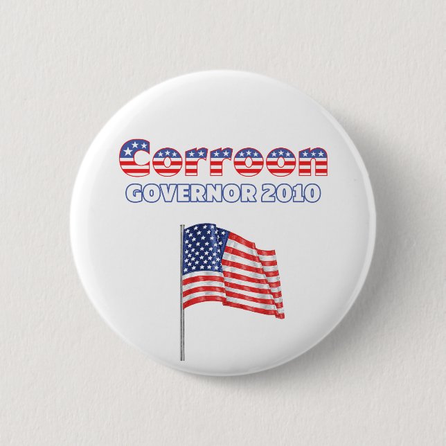 Corroon Patriotic American Flag 2010 Elections Button (Front)