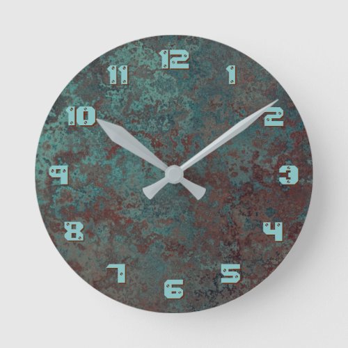 Corrosion Copper print clock numbers