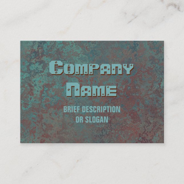 Corrosion "copper" print 'description' chubby business card (Front)