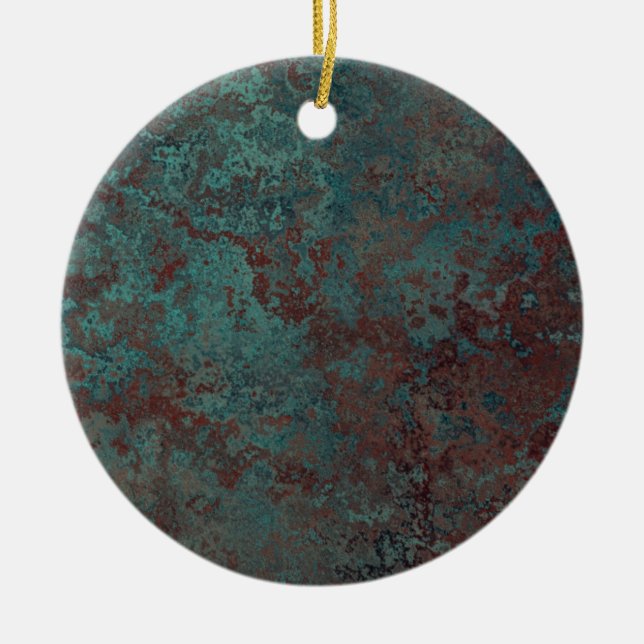 Corrosion "Copper" print ornament round (Front)