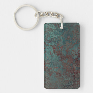 Corrosion "Copper" print rectangle double sided Keychain