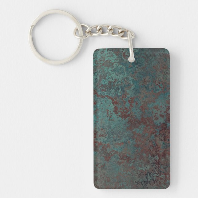 Corrosion "Copper" print rectangle double sided Keychain (Front)